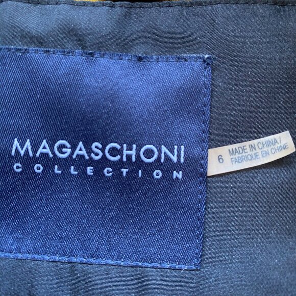 Vintage Magaschoni Women's Size 6 Velvet Silk Puff Collar Blazer Jacket Black - Picture 13 of 14